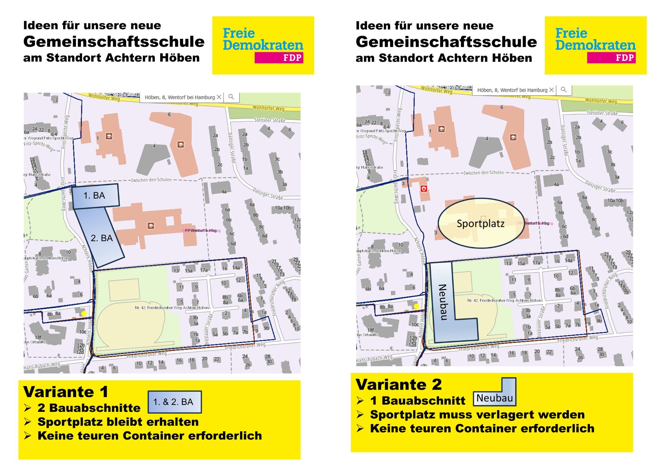 Zwei kostenschonende Ideen für den Neubau der GemS